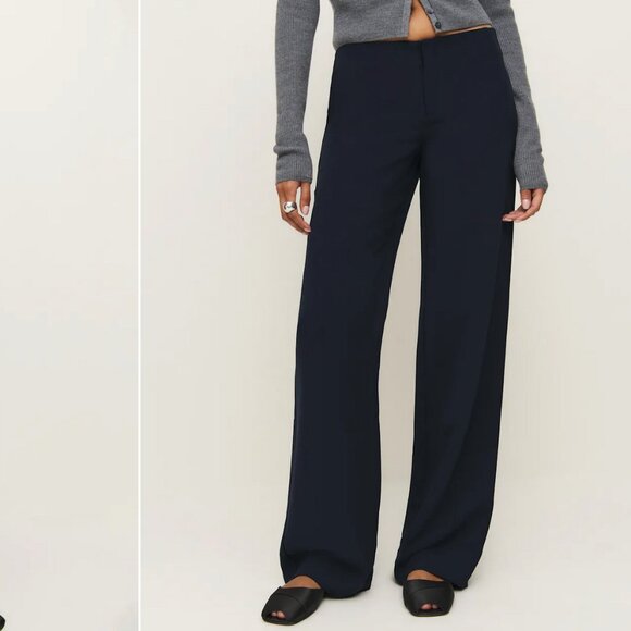 Reformation Vida Low Rise Pant Blue - Size 6 - Picture 2 of 5